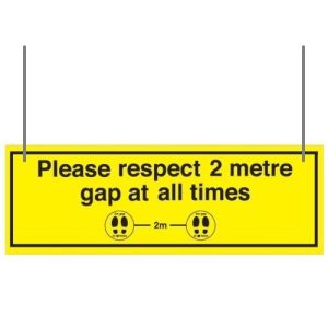PPE RIGID HANGING SINGLE SIDED SIGN 600 X 400MM