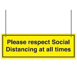 PPE RIGID HANGING SINGLE SIDED SIGN 600 X 400MM