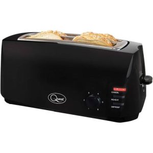 QUEST 4 SLICE LONG SLOT COOL TOUCH TOASTER - BLACK