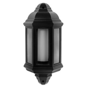 ROBUS LED HALF LANTERN BLACK C/W PIR