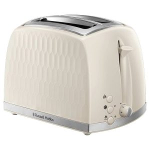RUSSELL HOBBS TOASTER 2 SLICE HONEYCOMBE  CREAM