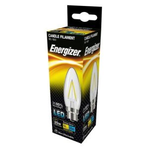 ENERGIZER LED FILAMENT CANDLE BC 2.4W 25W CL WW