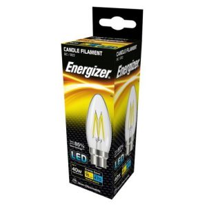 ENERGIZER LED FILAMENT CANDLE BC 4W 470L 40W CL WW