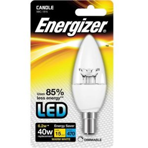 ENERGIZER LED CANDLE 5.9W=470L=40W SBC CL WW DIM