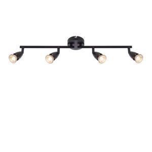 SAXBY AMALFI BLACK 4-LIGHT BAR GU10 SURFACE SPOT FITTING