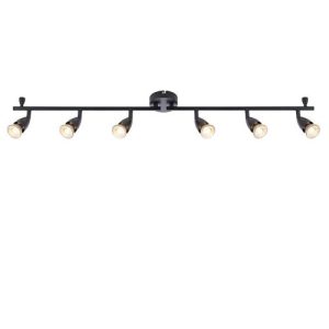 SAXBY AMALFI BLACK  6-LIGHT BAR GU10 SURFACE SPOT FITTING