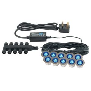 SAXBY 10-PK 30MM IP67 BLUE PLINTH LIGHT