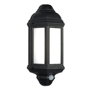 SAXBY HALBURY 1-LT WALL PIR LED BLK LANT