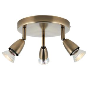 SAXBY AMALFI ANTIQUE BRASS 3LT GU10 PLATE