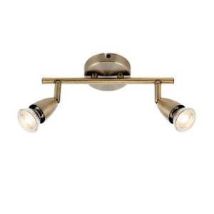 SAXBY AMALFI ANTIQUE BRASS DOUBLE GU10 BAR