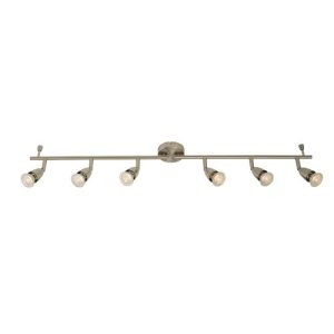 SAXBY AMALFI SATIN NICKEL 6 GU10 LIGHT BAR