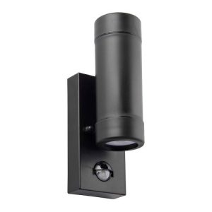 SAXBY ICARUS 5W LED POLYCARB IP44 BLACK UP/DOWN WITH PIR