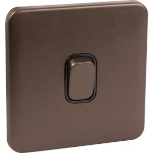 SCHNEIDER LISSE SCREWLESS MOCHA BRONZE 1G 2W SWITCH BLACK INSERT