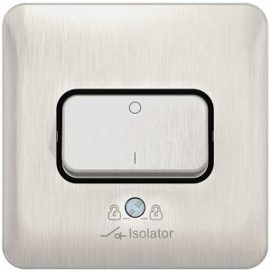 SCHNEIDER LISSE SCREWLESS BRUSHED CHROME FAN ISOLATOR BLACK INSERT