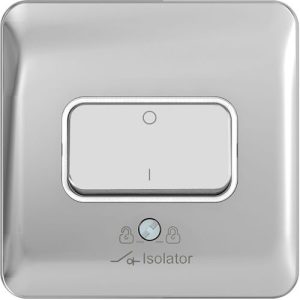 SCHNEIDER LISSE SCREWLESS POLISHED CHROME FAN ISOLATOR WHITE INSERT