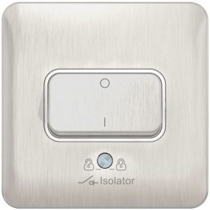 SCHNEIDER LISSE SCREWLESS BRUSHED CHROME FAN ISOLATOR WHITE INSERT