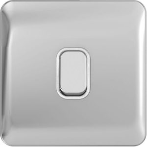 SCHNEIDER LISSE SCREWLESS POLISHED CHROME INTERMEDIATE WHITE INSERT