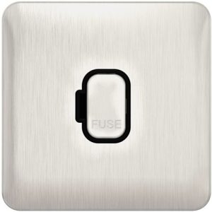SCHNEIDER LISSE SCREWLESS BRUSHED CHROME UNSWITCHED SPUR BLACK INSERT