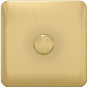 SCHNEIDER LISSE SCREWLESS SATIN BRASS 1G LED DIMMER