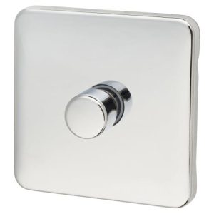 SCHNEIDER LISSE SCREWLESS BRUSHED CHROME 1G LED DIMMER