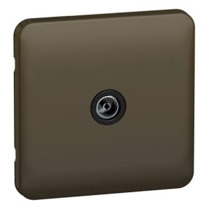 SCHNEIDER LISSE SCREWLESS MOCHA BRONZE TV SOCKET BLACK INSERT