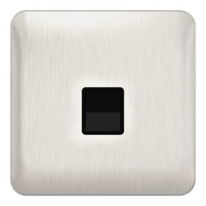 SCHNEIDER LISSE SCREWLESS BRUSHED CHROME MASTER TEL BLACK INSERT