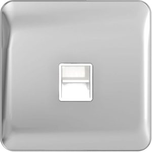SCHNEIDER LISSE SCREWLESS POLISHED CHROME MASTER TEL WHITE INSERT