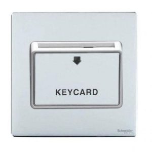 SCHNEIDER KEYCARD SWITCH BRUSHED CHROME WHITE
