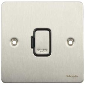 SCHNEIDER ULTIMATE STAINLESS STEEL UNSWITCHED FUSED SPUR (BLK INS)
