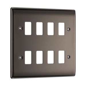 SCHNEIDER ULTIMATE SCREWLESS 9G GRID PLATE BLACK NICKEL
