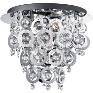 SEARCHLIGHT NOVA 3LT FLUSH - CHROME METAL & ACRYLIC
