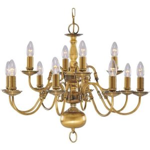 SEARCHLIGHT FLEMISH 12LT CEILING PENDANT - ANTIQUE BRASS