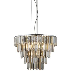 SEARCHLIGHT CLARISSA 9LT CEILING PENDANT - CHROME & GLASS PRISMS