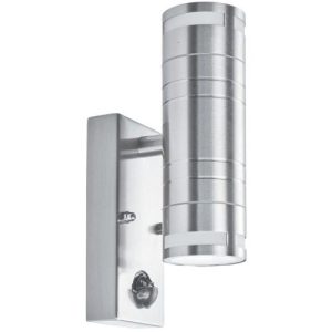 SEARCHLIGHT METRO LED 2LT OUTDOOR WALL LIGHT - STAINLESS STEEL & GLASS