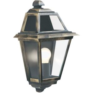 SEARCHLIGHT NEW ORLEANS OUTDOOR WALL LIGHT - BLACK GOLD, GLASS, IP44