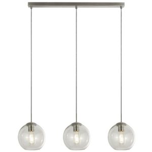 SEARCHLIGHT BALLS 3LT BAR CEILING PENDANT - CHROME & CLEAR GLASS