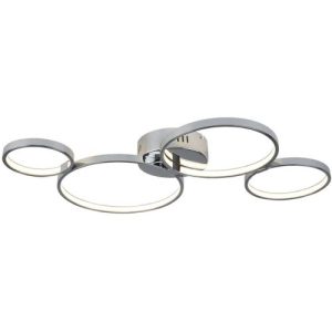 SEARCHLIGHT SOLEXA 4LT LED RING FLUSH CEILING LIGHT - CHROME