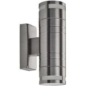 SEARCHLIGHT METRO LED OUTDOOR WALL LIGHT -STAINLESS STEEL, FROSTED GLASS