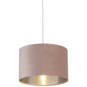 SEARCHLIGHT DRUM SHADE - PINK VELVET WITH SILVER INNER