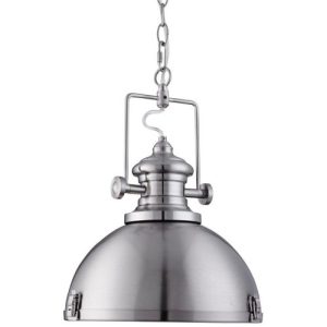 SEARCHLIGHT LOUISIANA CEILING PENDANT - SATIN SILVER & CLEAR LENS