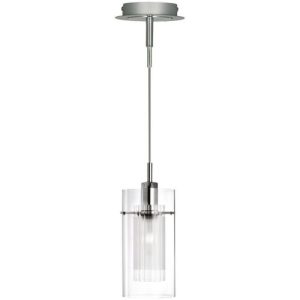 SEARCHLIGHT DUO I CEILING PENDANT - CHROME & DOUBLE GLASS