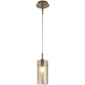 SEARCHLIGHT DUO III PENDANT - BRONZE METAL & CHAMPAGNE GLASS