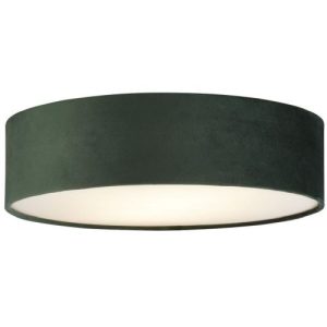 SEARCHLIGHT DRUM 2 2LT FLUSH CEILING LIGHT - GREEN VELVET SHADE