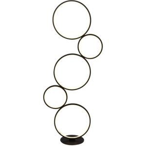 SEARCHLIGHT CIRQUE 5LT LED RING FLOOR LAMP - BLACK METAL