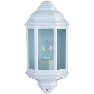 SEARCHLIGHT MAINE OUTDOOR WALL LIGHT - WHITE ALUMINIUM & GLASS, IP44
