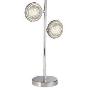 SEARCHLIGHT QUARTZ 2LT TABLE LAMP - CHROME & BUBBLE GLASS