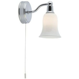 SEARCHLIGHT EQUADOR LED BATHROOM WALL LIGHT - CHROME & OPAL GLASS, IP44