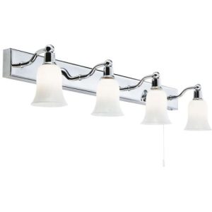 SEARCHLIGHT EQUADOR 4LT LED BATHROOM LIGHT - CHROME & OPAL GLASS, IP44