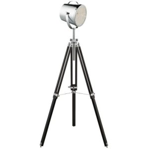 SEARCHLIGHT STUDIO ADJUSTABLE FLOOR LAMP - BLACK WITH CHROME SHADE