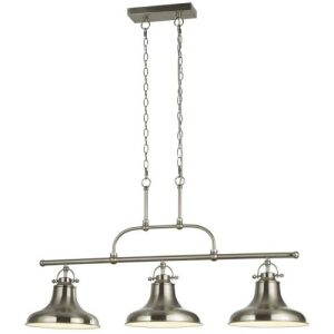 SEARCHLIGHT DALLAS 3LT BAR CEILING PENDANT - ANTIQUE ROUGE METAL